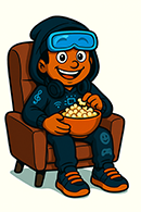 D-LIR écoute la télé avec son Popcorn.