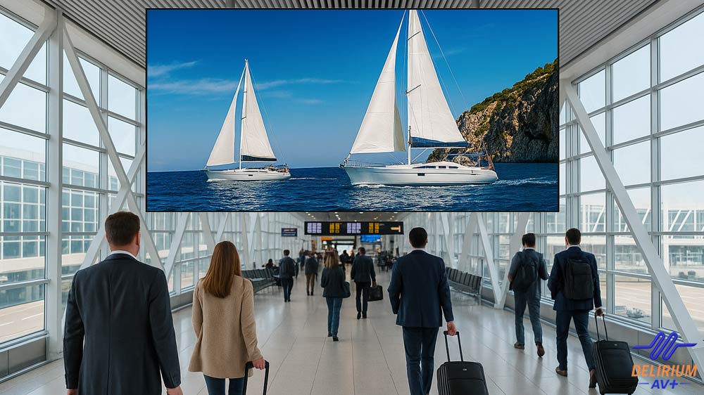 Écran dvLED utilisation dans un aéroport.