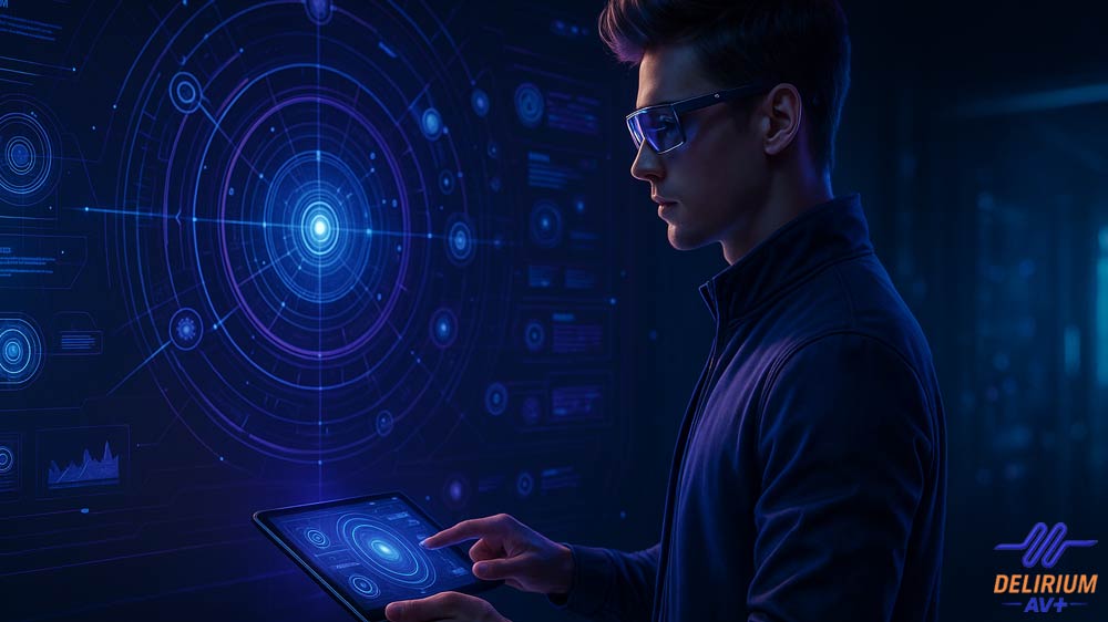 Une interface futuriste d'expérience utilisateur.