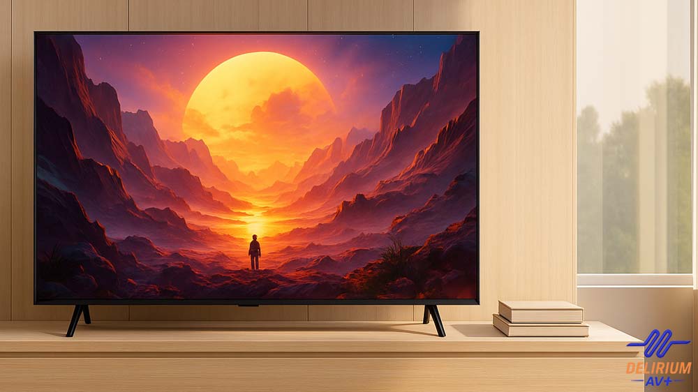 Salon moderne avec un téléviseur HDR